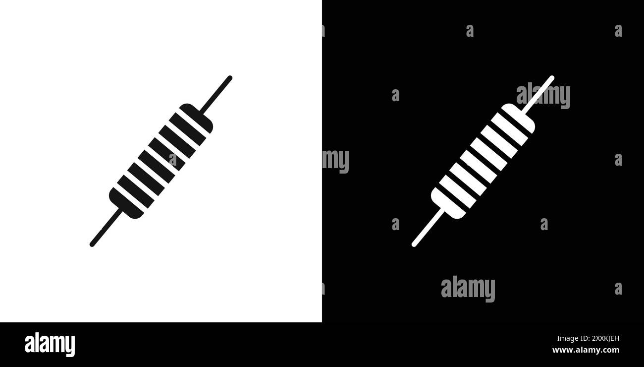 Contour de vecteur de signe de logo de diode Zener en noir et blanc Illustration de Vecteur
