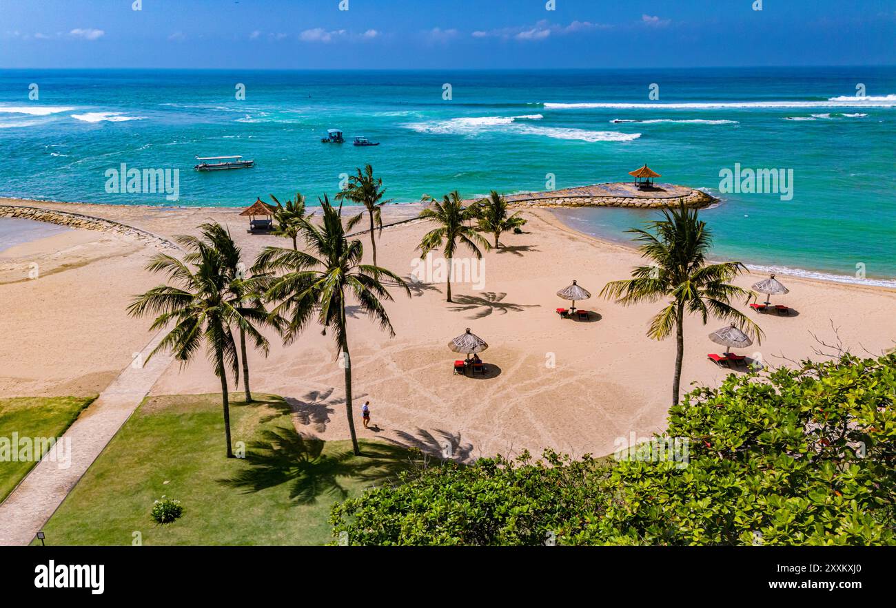 Vue de la zone de villégiature de Nusa Dua dans les environs de Denpasar dans le sud de Bali, Indonésie Banque D'Images