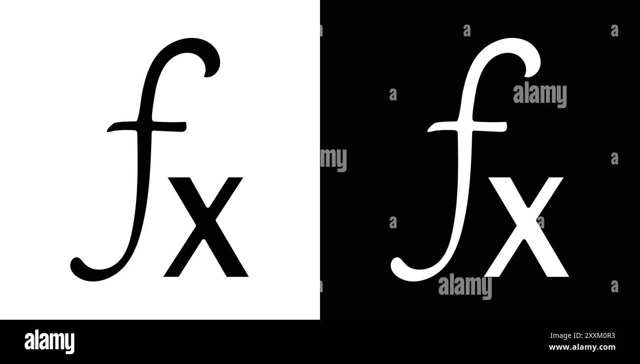 Icône de fonction mathématique symbole vectoriel ou ensemble de signes collection dans un contour noir et blanc Illustration de Vecteur