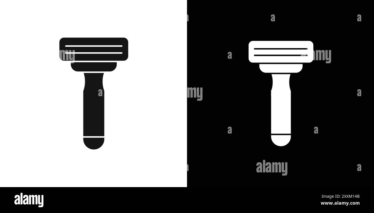 Icône de rasoir épilant symbole vectoriel ou collection d'ensemble de signes dans un contour noir et blanc Illustration de Vecteur