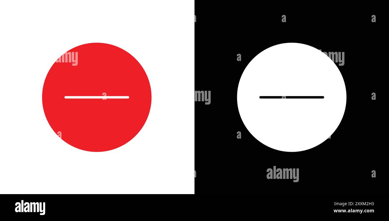 Icône de signe négatif symbole vectoriel ou ensemble de signes collection dans un contour noir et blanc Illustration de Vecteur