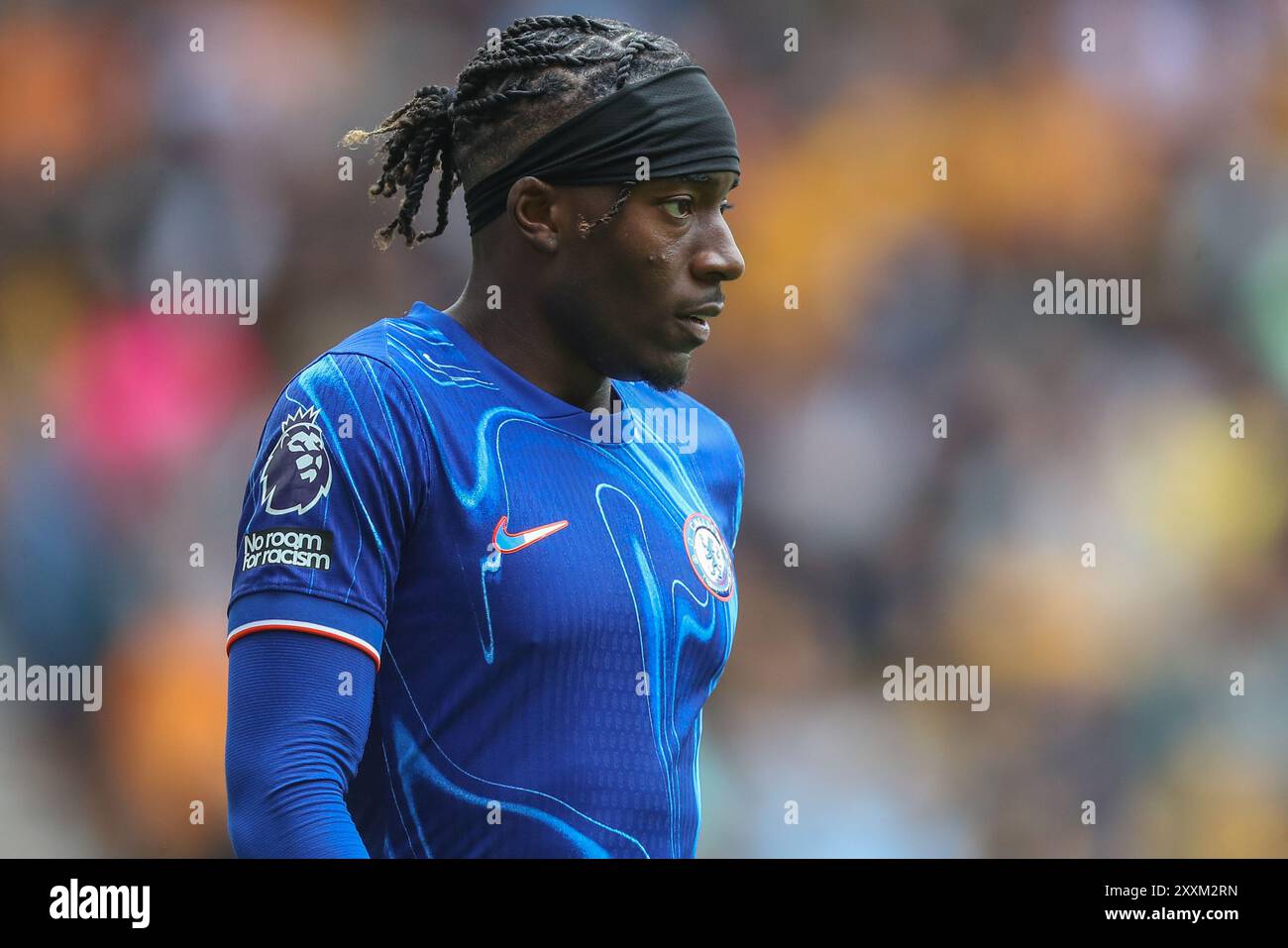 Noni Madueke de Chelsea lors du match de premier League Wolverhampton Wanderers vs Chelsea à Molineux, Wolverhampton, Royaume-Uni, 25 août 2024 (photo par Gareth Evans/News images) Banque D'Images