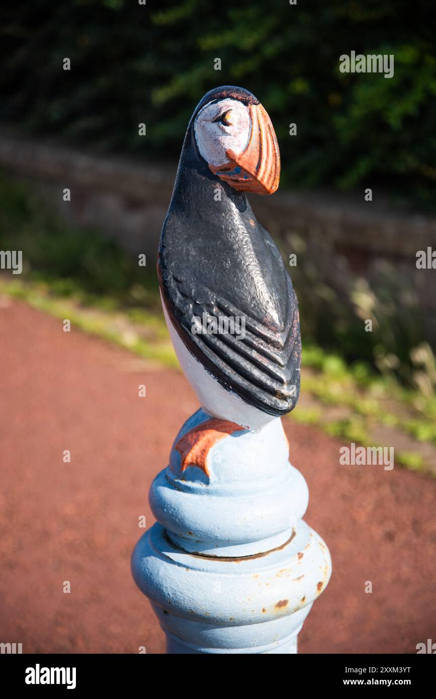 Macareux sur Morecambe Sea-front, Morecambe Promenade, Morecambe, Lancashire, Angleterre, Royaume-Uni Banque D'Images