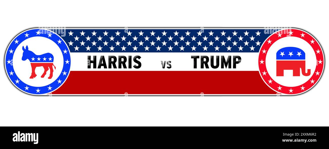 Harris contre Trump - duel politique pour la présidence aux États-Unis Banque D'Images