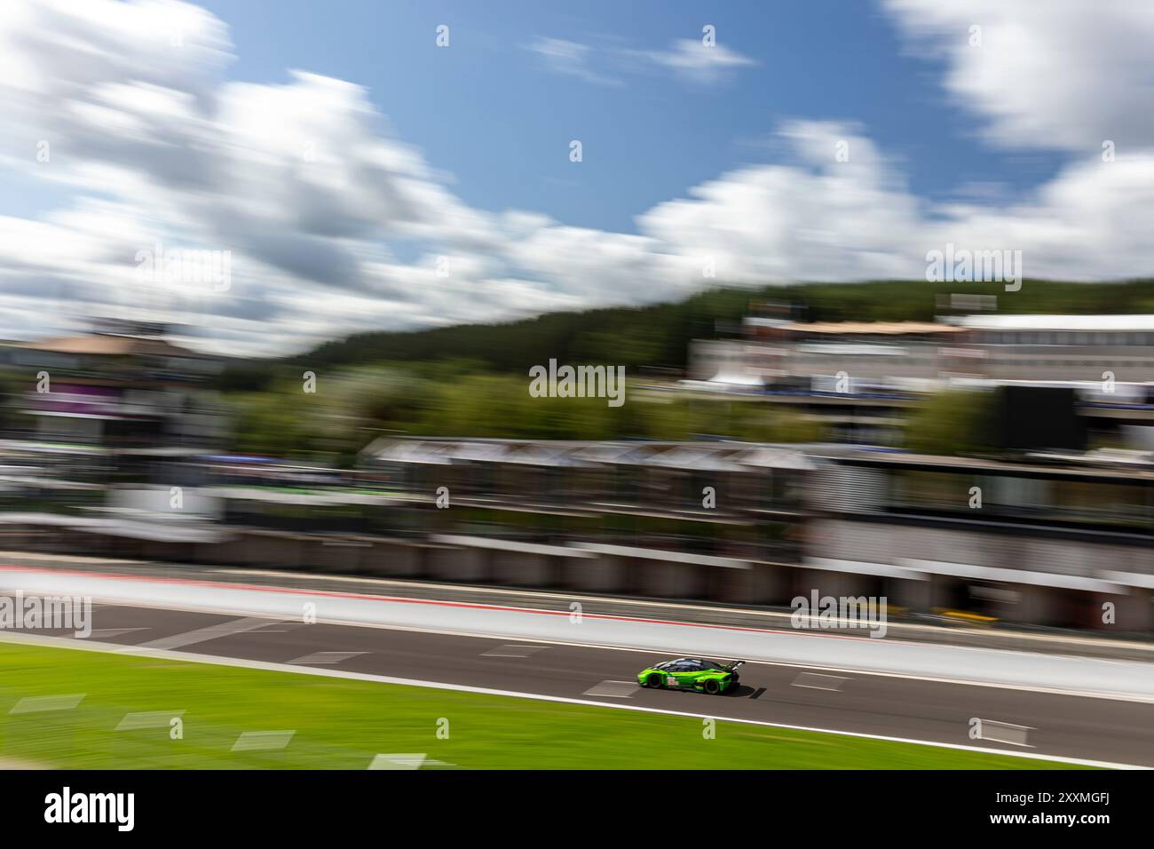 Francorchamps, Belgique, 25 août 2024, #63 Iron Lynx (Ita) - Lamborghini Huracan LMGT3 evo2 (LMGT3) - Hiroshi Hamaguchi (JPN) Axcil Jefferies (ZWE) Andrea Caldarelli (MCO) pendant les 4 heures de Spa-Francorchamps, 4ème manche des European le Mans Series 2024 au circuit de Spa-Francorchamps (Belgique), le 25 août 2024 - photo Kristof Verlen - Credit Almeuy Live News Banque D'Images