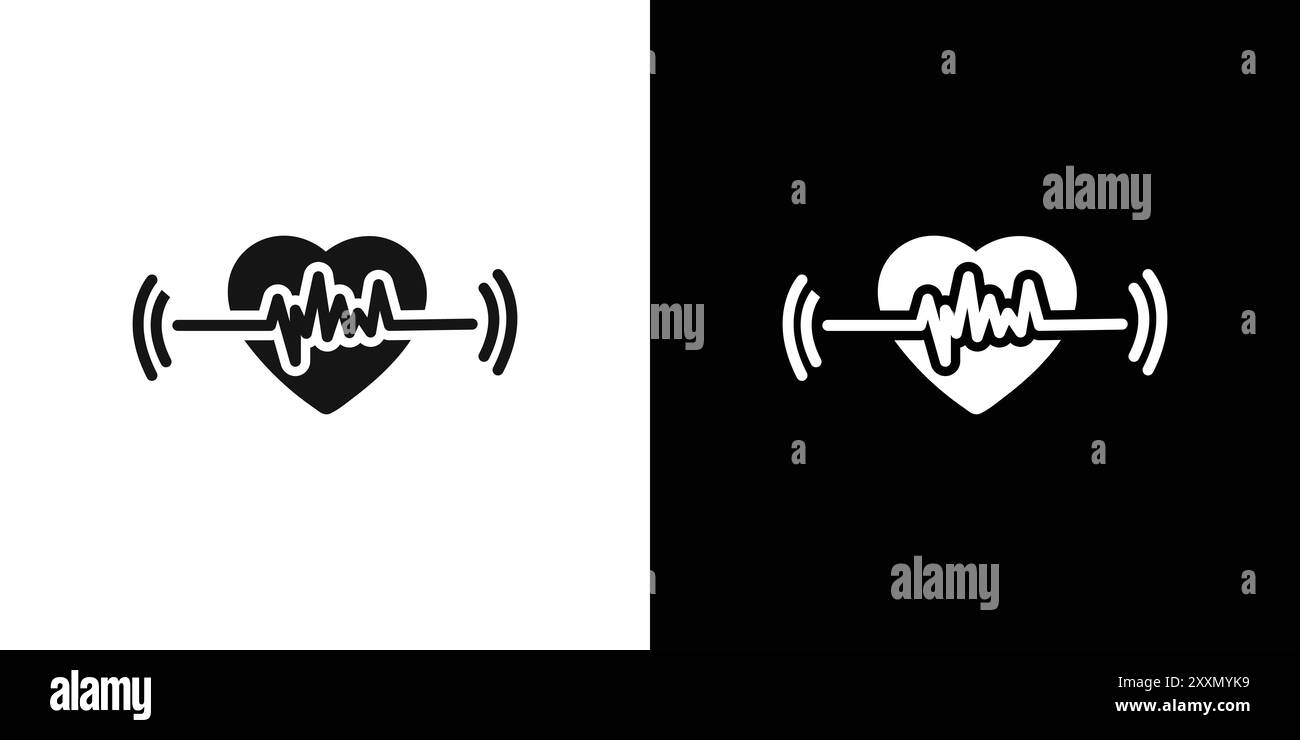 collection de logos vectoriels d'icônes de cardiogramme ou groupe de packs groupés Illustration de Vecteur