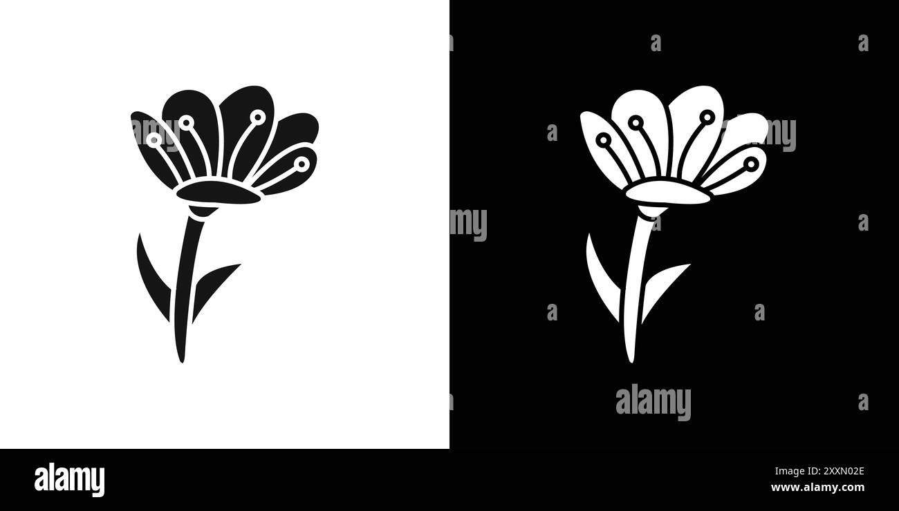 Collection d'ensemble de logo vectoriel d'icône Crocus ou groupe de pack de paquet Illustration de Vecteur