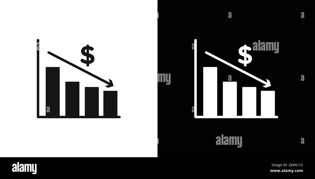 Collection de logo vectoriel d'icône de perte économique ou groupe de pack de paquet Illustration de Vecteur