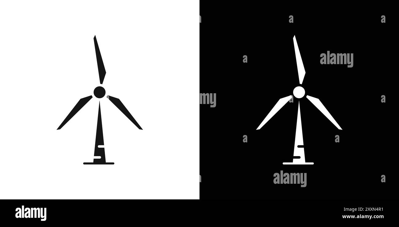 Collection de logo vectoriel d'icône de turbine éolienne ou groupe de pack de paquet Illustration de Vecteur