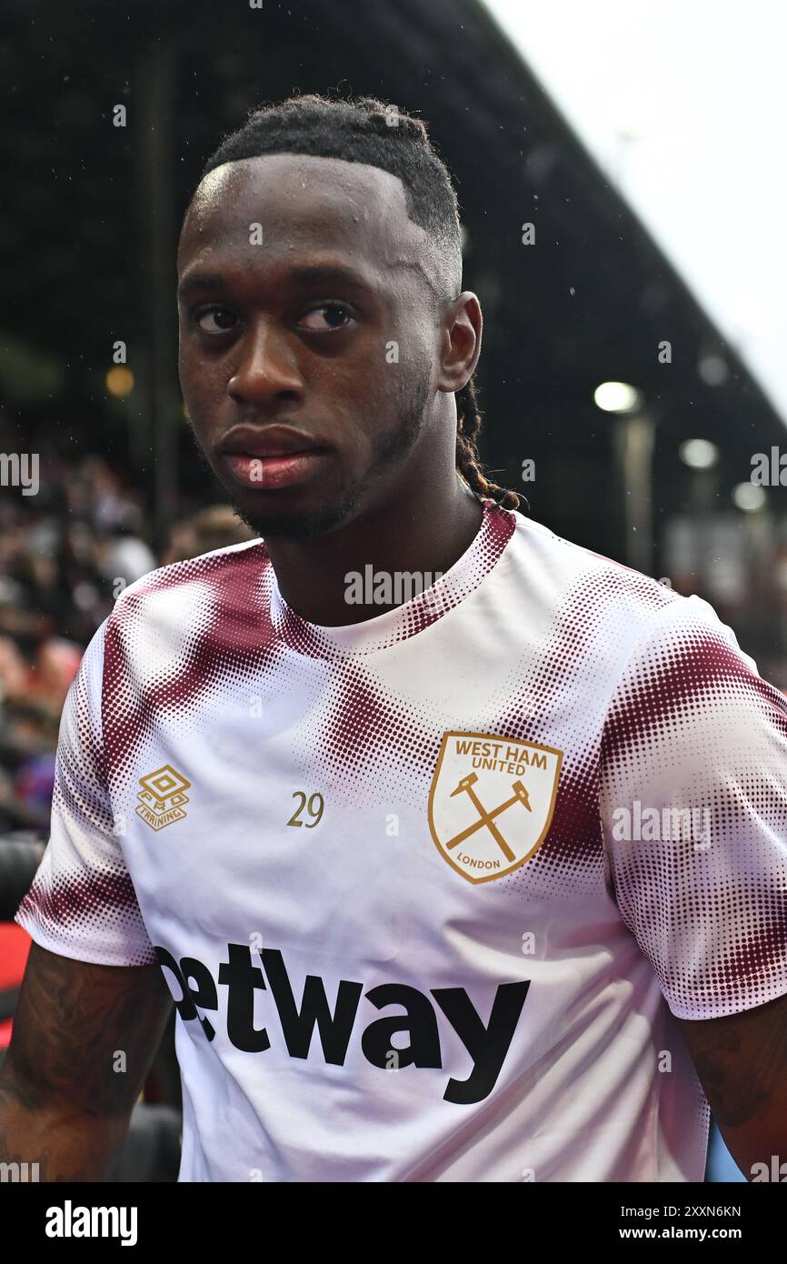 LONDRES, ANGLETERRE - 24 AOÛT : Aaron Wan-Bissaka de WHU lors du match de premier League entre Crystal Palace FC et West Ham United FC à Selhurst par Banque D'Images