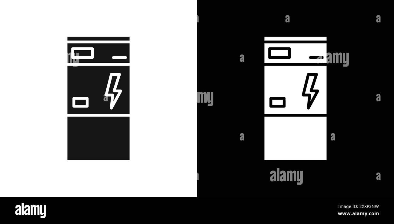 Icône de chaudière de chauffage électrique vecteur d'art de ligne noire en noir et blanc contour set signe de collection Illustration de Vecteur