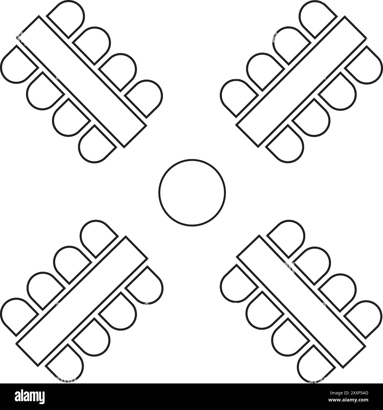 Disposition des sièges sur banquete de mariage ou événement festif. Plan intérieur des sièges de restaurant ou de café. Vue de dessus. Schéma des tables et des chaises Illustration de Vecteur