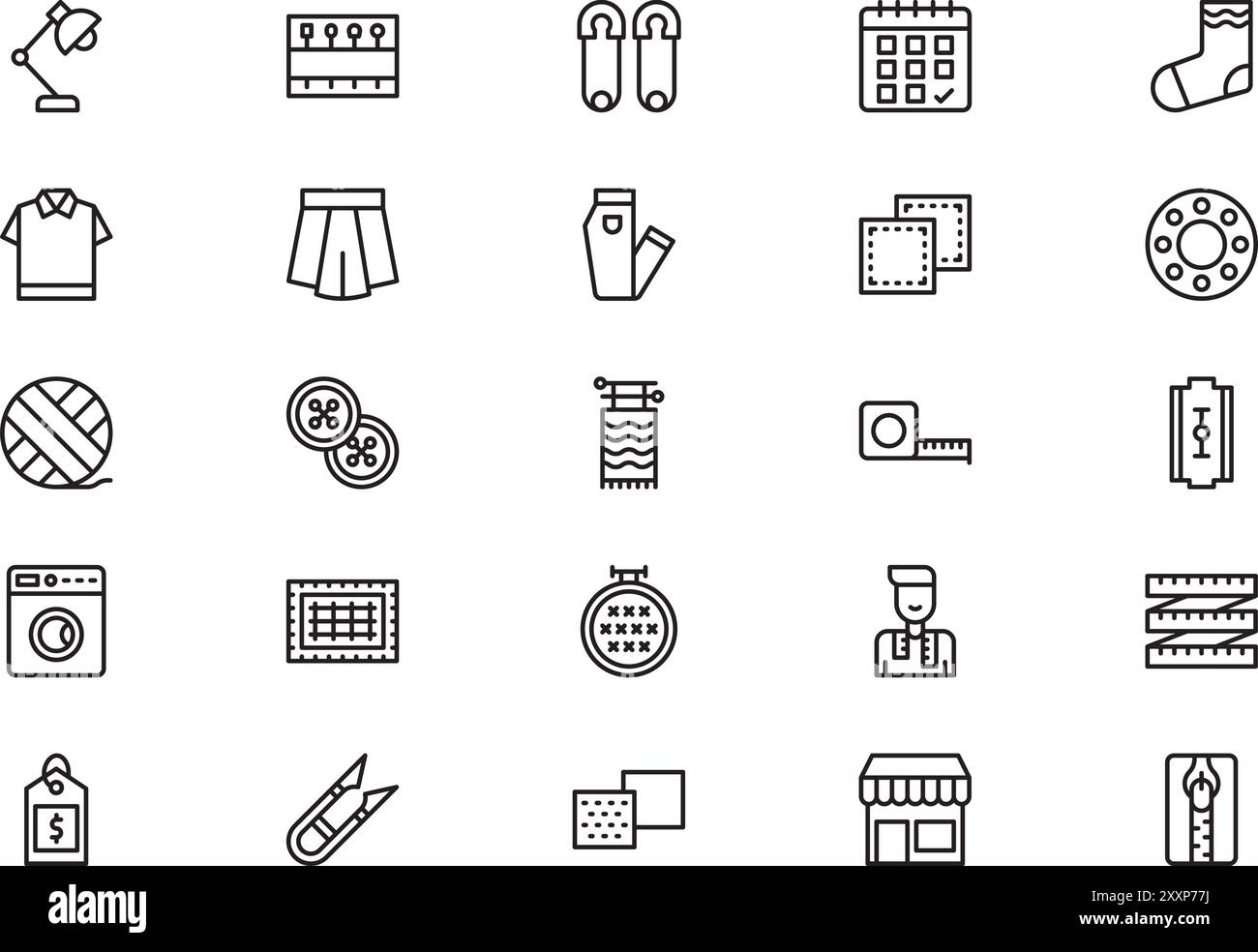 Collection d'icônes de couture est une illustration vectorielle avec trait modifiable. Illustration de Vecteur Collection d'icônes de couture est une illustration vectorielle avec trait modifiable. Illustration de Vecteur