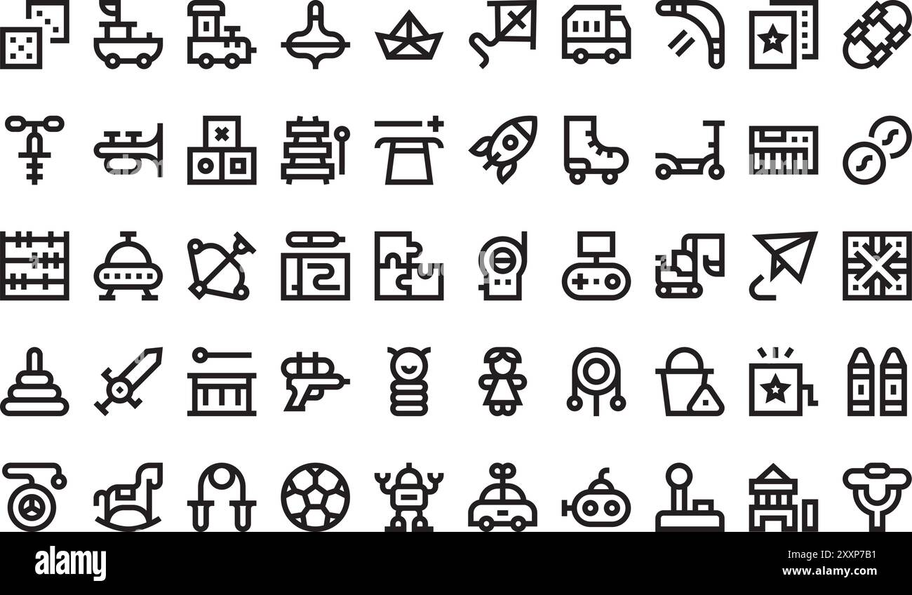 Toys ICONS collection est une illustration vectorielle avec trait modifiable. Illustration de Vecteur