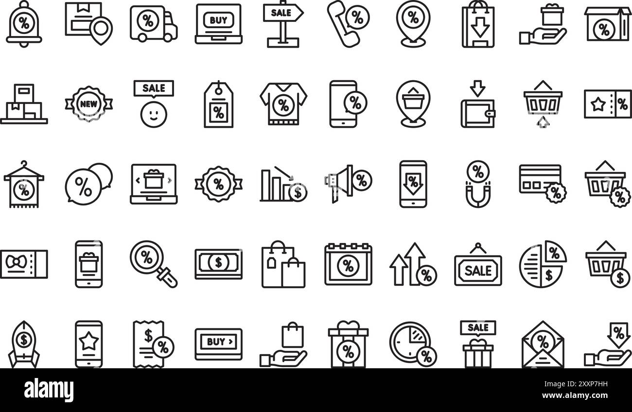 Collection d'icônes de vente est une illustration vectorielle avec trait modifiable. Illustration de Vecteur