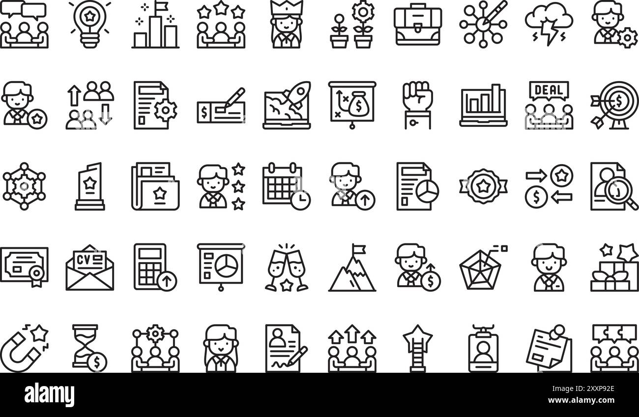 La collection d'icônes de promotion d'emploi est une illustration vectorielle avec un trait modifiable. Illustration de Vecteur