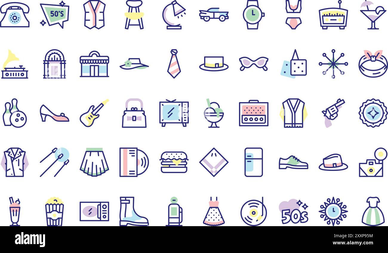 Cinquante icônes collection est une illustration vectorielle avec trait modifiable. Illustration de Vecteur