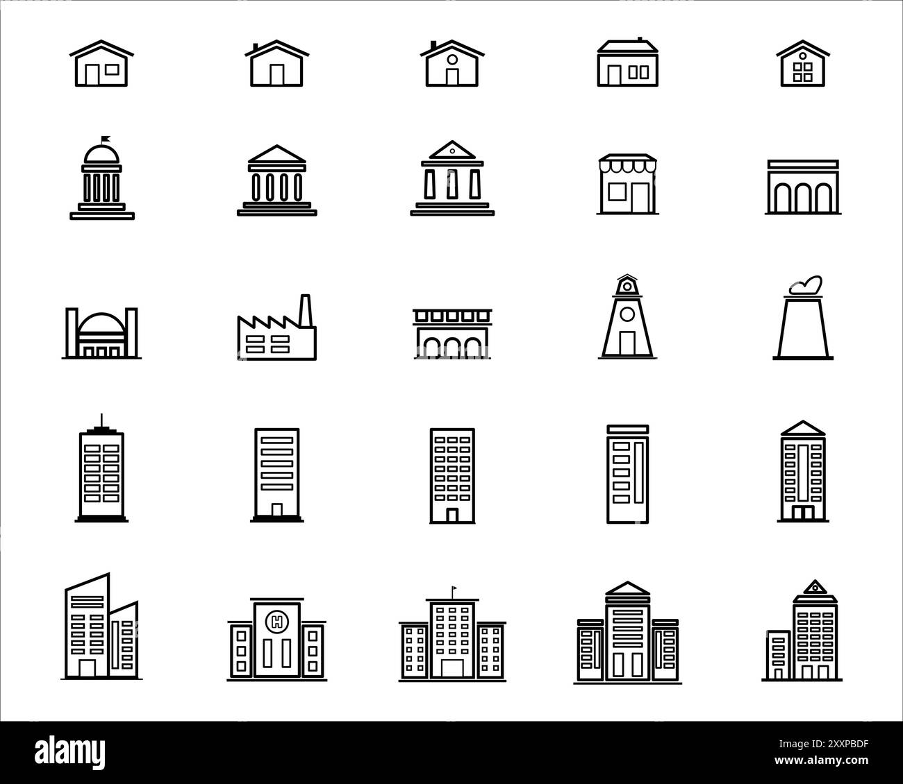 Création d'images d'icônes sur le pack. Illustration vectorielle. Illustration de Vecteur