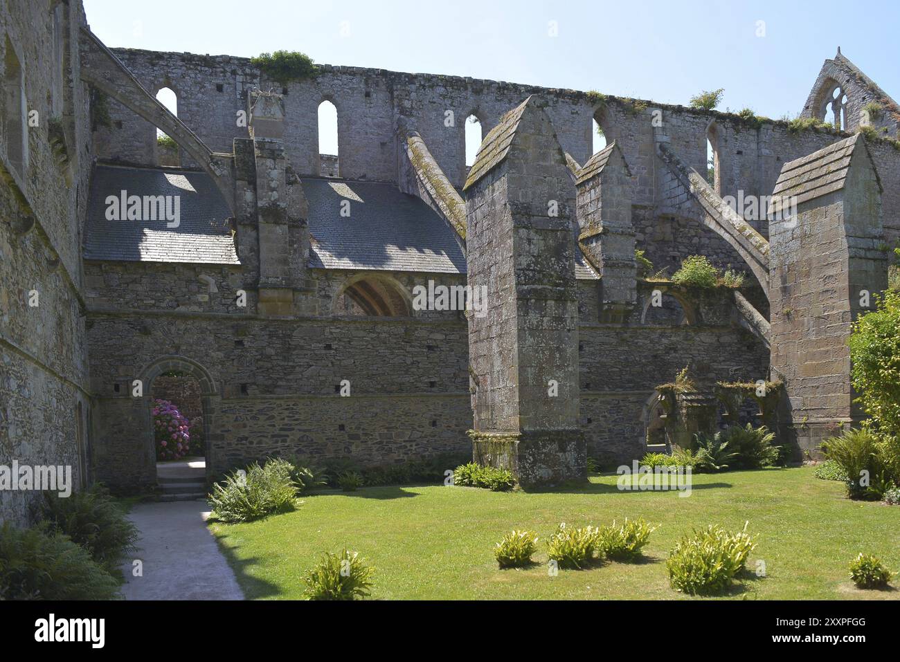 Abbaye, vue intérieure, architecture gothique Banque D'Images