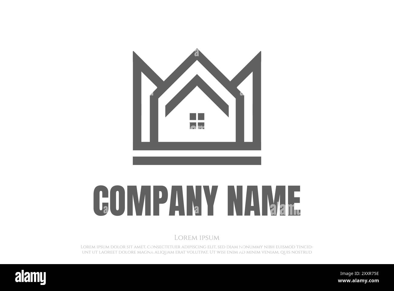 King Queen Crown House Apartment Real Estate Business logo Design Vector Illustration de Vecteur