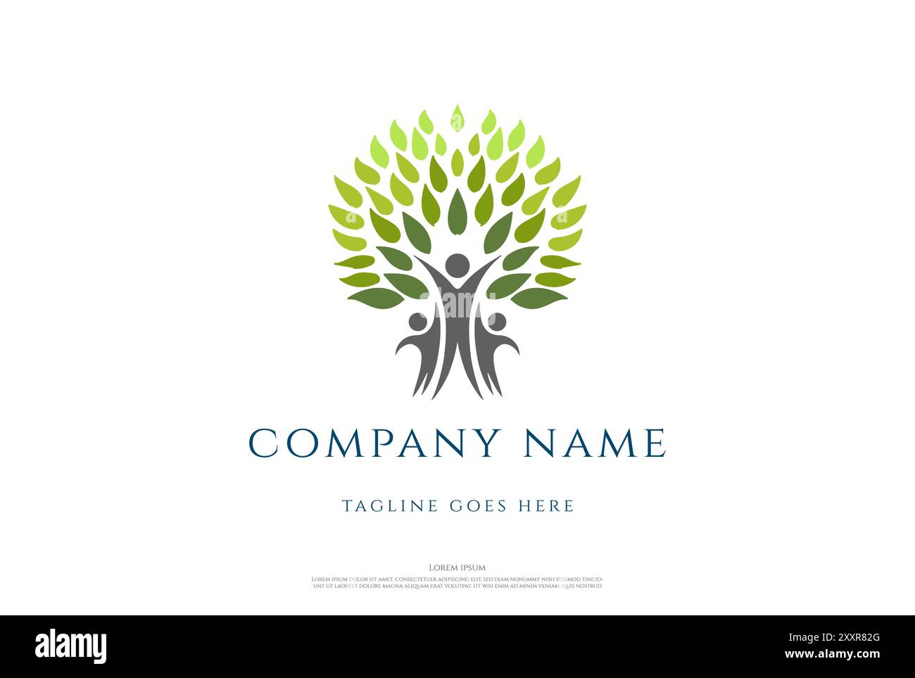 Arbre généalogique pour la charité, la communauté, la diversité et la Fondation logo vecteur Illustration de Vecteur