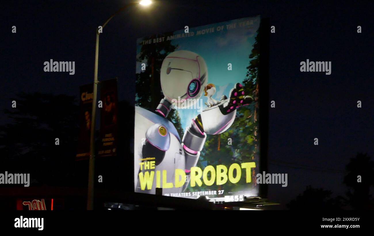 Los Angeles, Californie, USA 23 août 2024 le Wild robot Billboard le 23 août 2024 à Los Angeles, Californie, USA. Photo de Barry King/Alamy Stock photo Banque D'Images