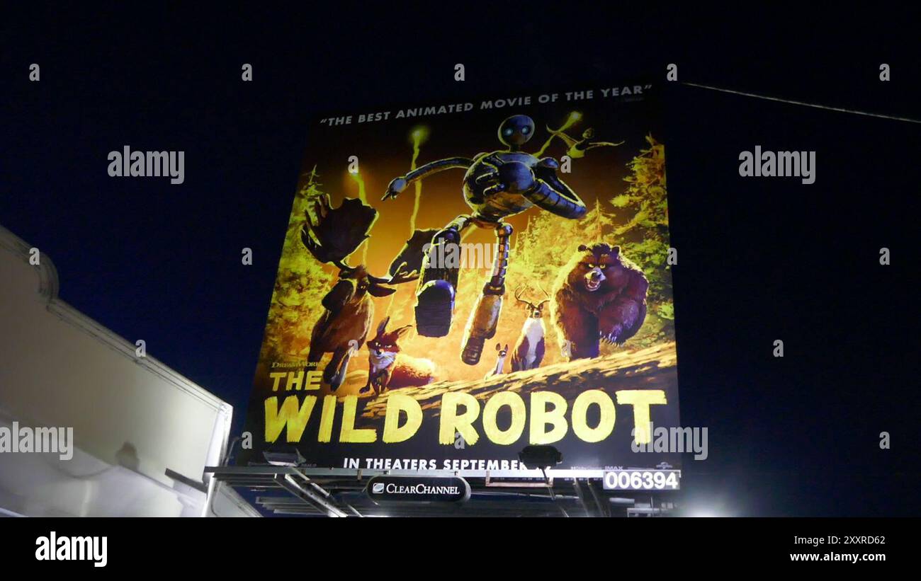 Los Angeles, Californie, USA 23 août 2024 le Wild robot Billboard le 23 août 2024 à Los Angeles, Californie, USA. Photo de Barry King/Alamy Stock photo Banque D'Images