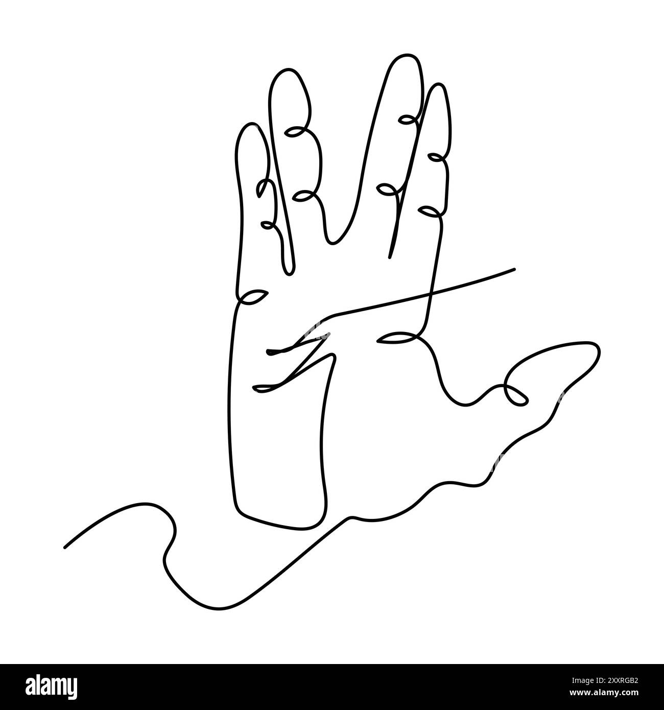 Art en ligne continue de couple tenant la main Illustration de Vecteur