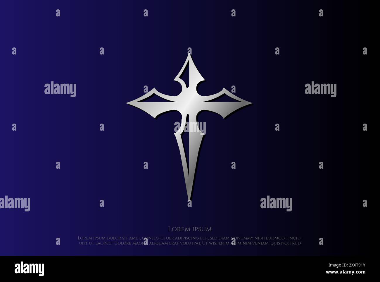 Symbole minimaliste simple de la Croix de Jésus chrétien pour la chapelle de l'église ou tatouage logo Design Vector Illustration de Vecteur