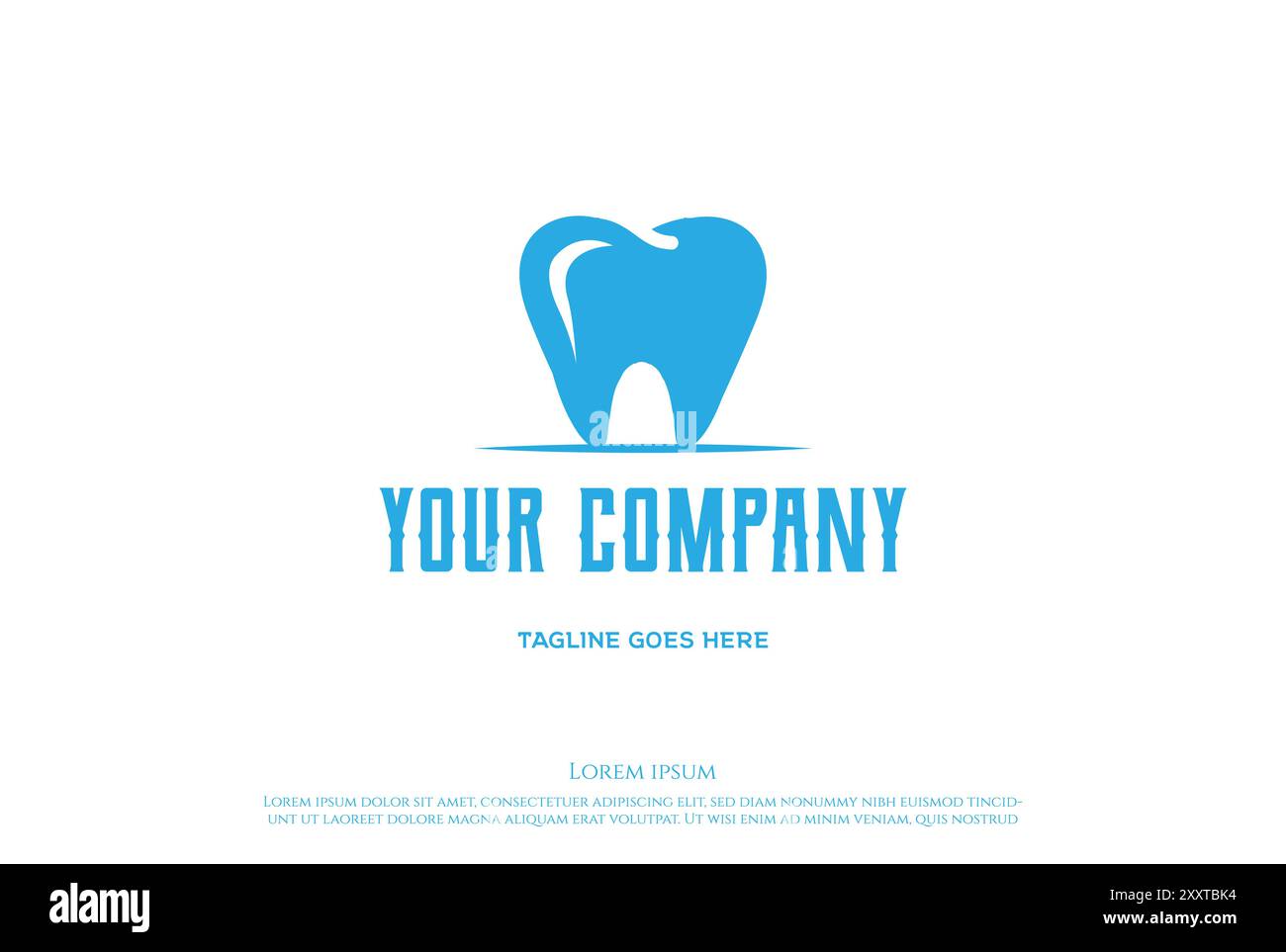 Blue Tooth dent dent pour le vecteur de conception de logo de clinique dentaire Illustration de Vecteur