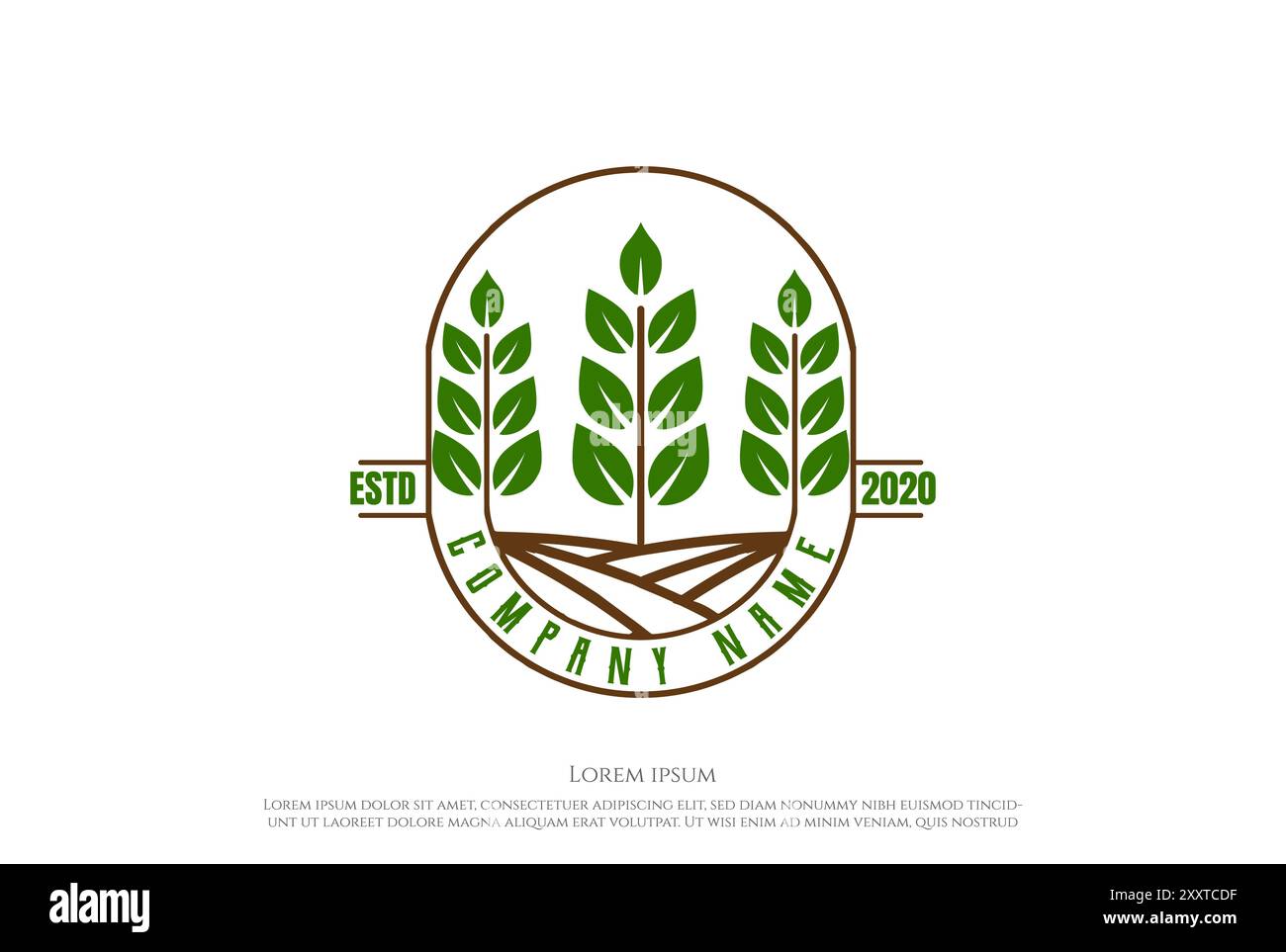 Vintage Plant Leaf Agriculture Garden nature logo Design vecteur Illustration de Vecteur