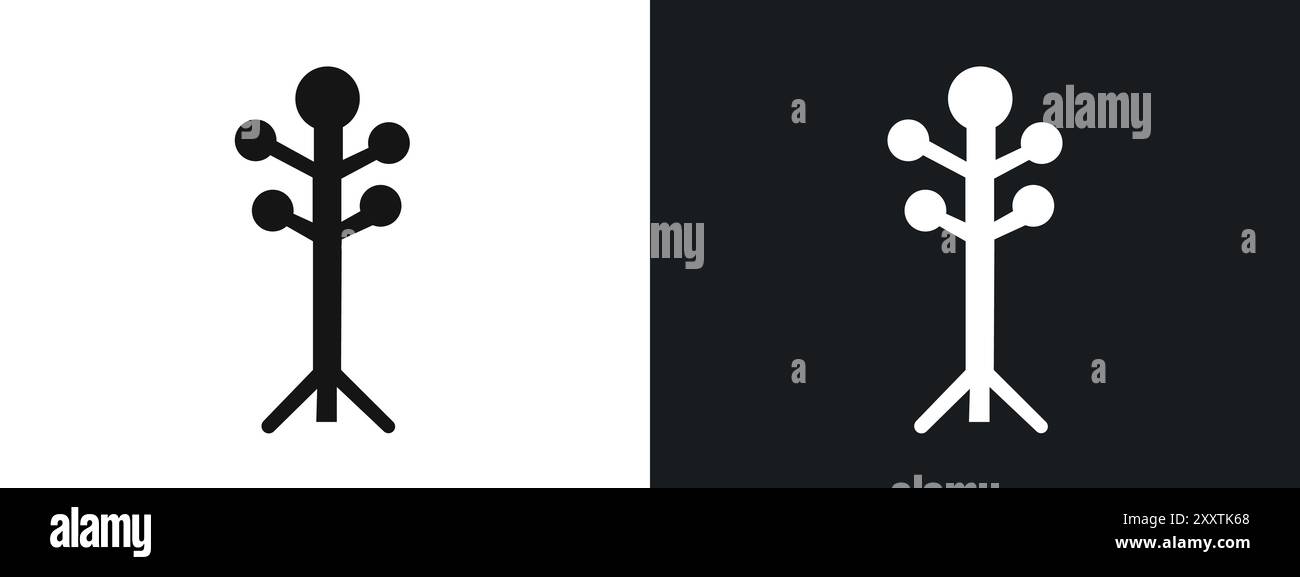 Icône de porte-manteau signe graphique vectoriel linéaire ou symbole défini pour l'interface utilisateur de l'application Web Illustration de Vecteur