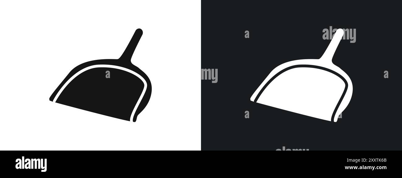 Icône de pelle à poussière signe graphique vectoriel linéaire ou symbole défini pour l'interface utilisateur de l'application Web Illustration de Vecteur