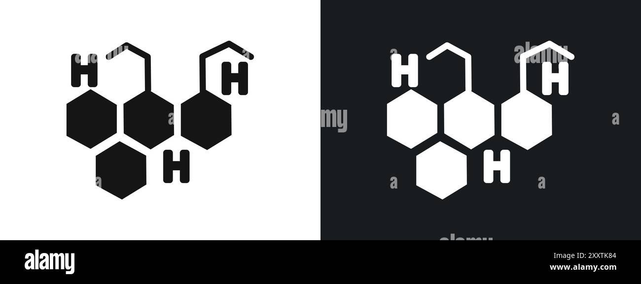 Ensemble de symboles ou de signes graphiques vectoriels linéaires de l'icône Harmones pour l'interface utilisateur de l'application Web Illustration de Vecteur