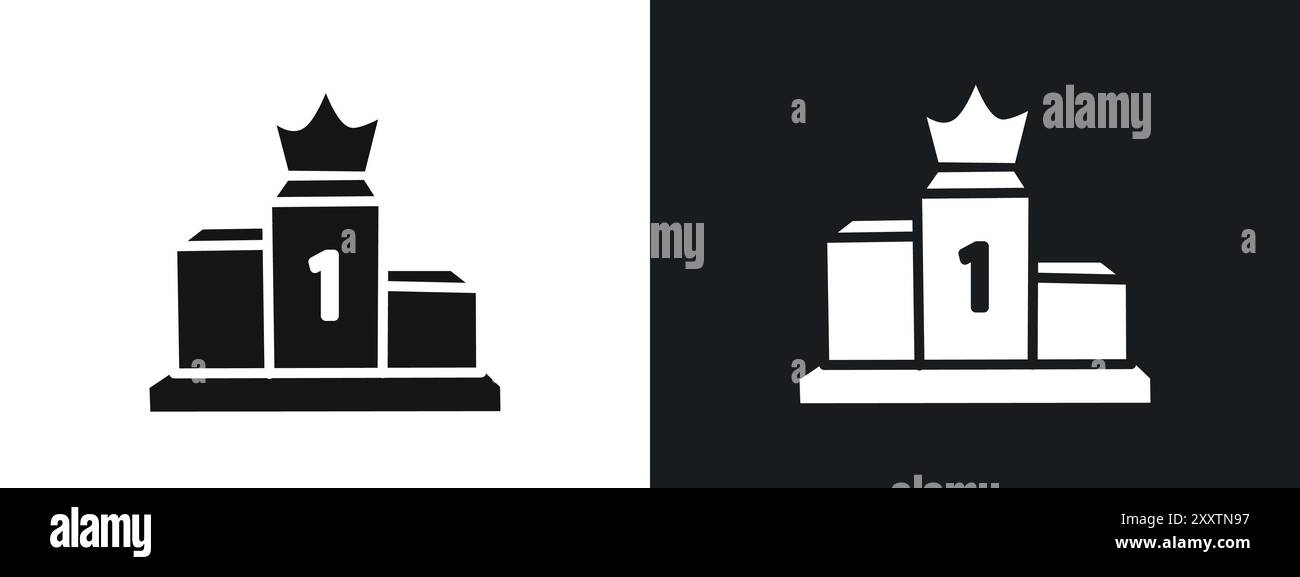 Gagnant podim icône graphique vectorielle linéaire signe ou symbole défini pour l'interface utilisateur de l'application Web Illustration de Vecteur