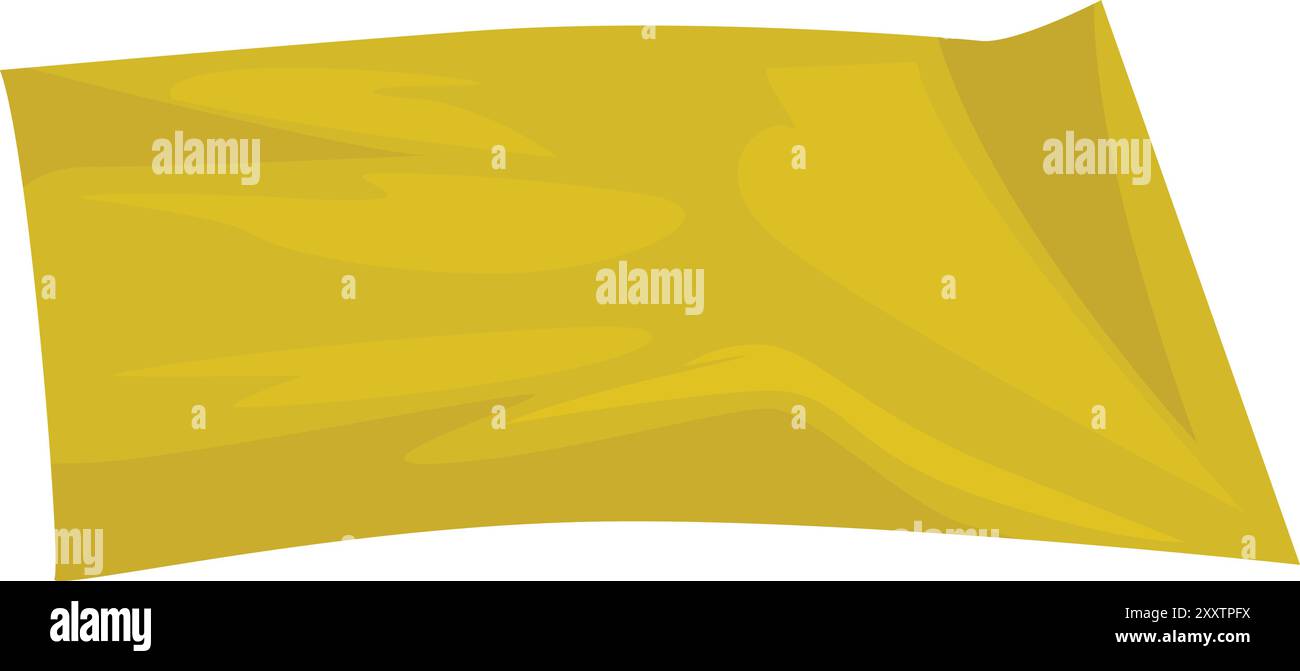 Le tissu jaune ondule et souffle dans le vent Illustration de Vecteur