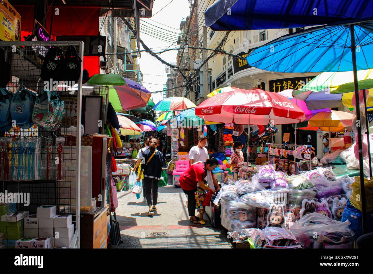 Bangkok, Thaïlande, Asie du Sud-est, Asie. Chinatown. Le Chinatown de Bangkok, vendeur de nourriture de rue, est l'un des plus grands Chinatown du monde. C'était sale Banque D'Images