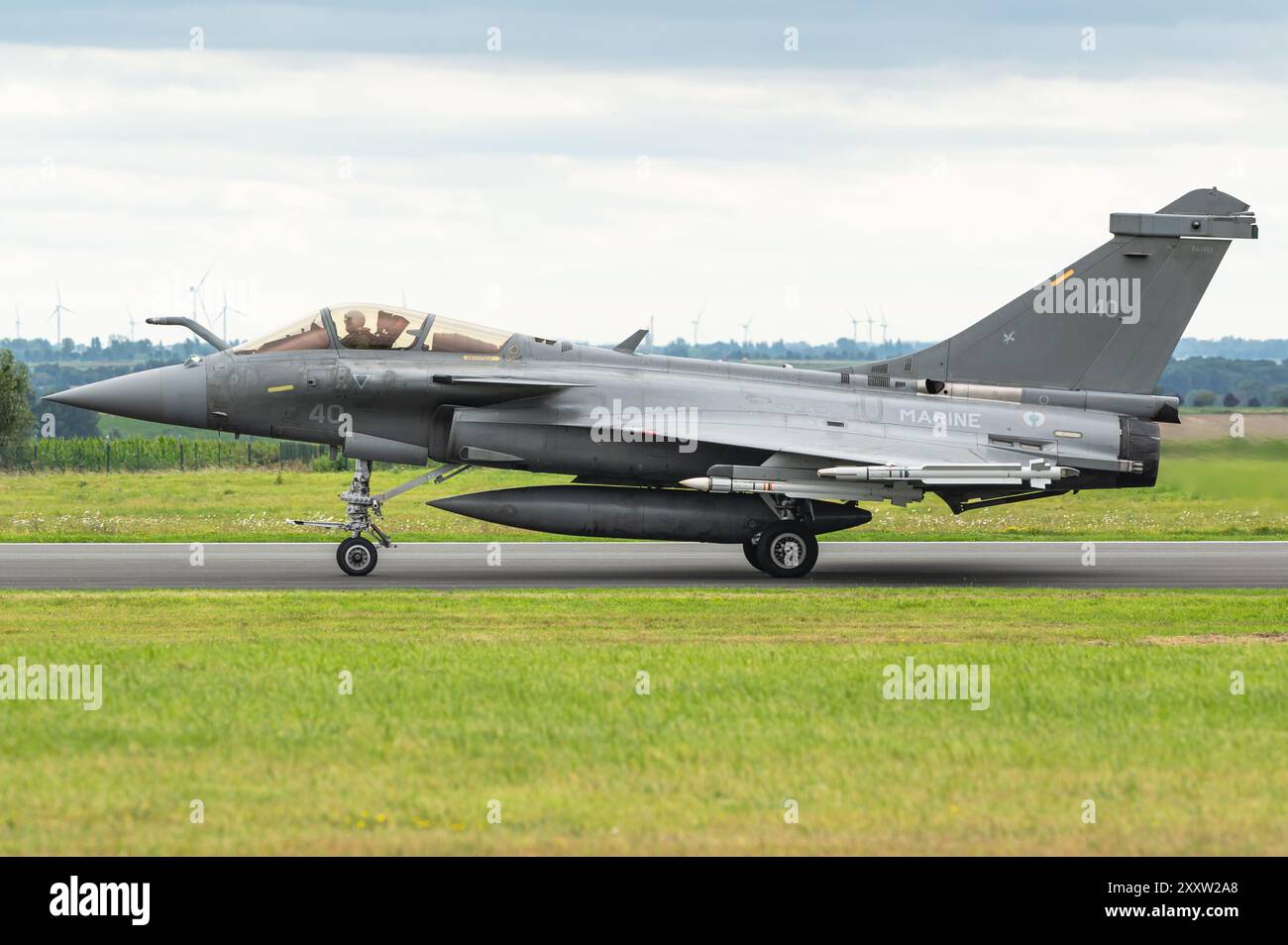 Un avion de chasse bimoteur canard delta Dassault Rafale M de la Marine française. Banque D'Images