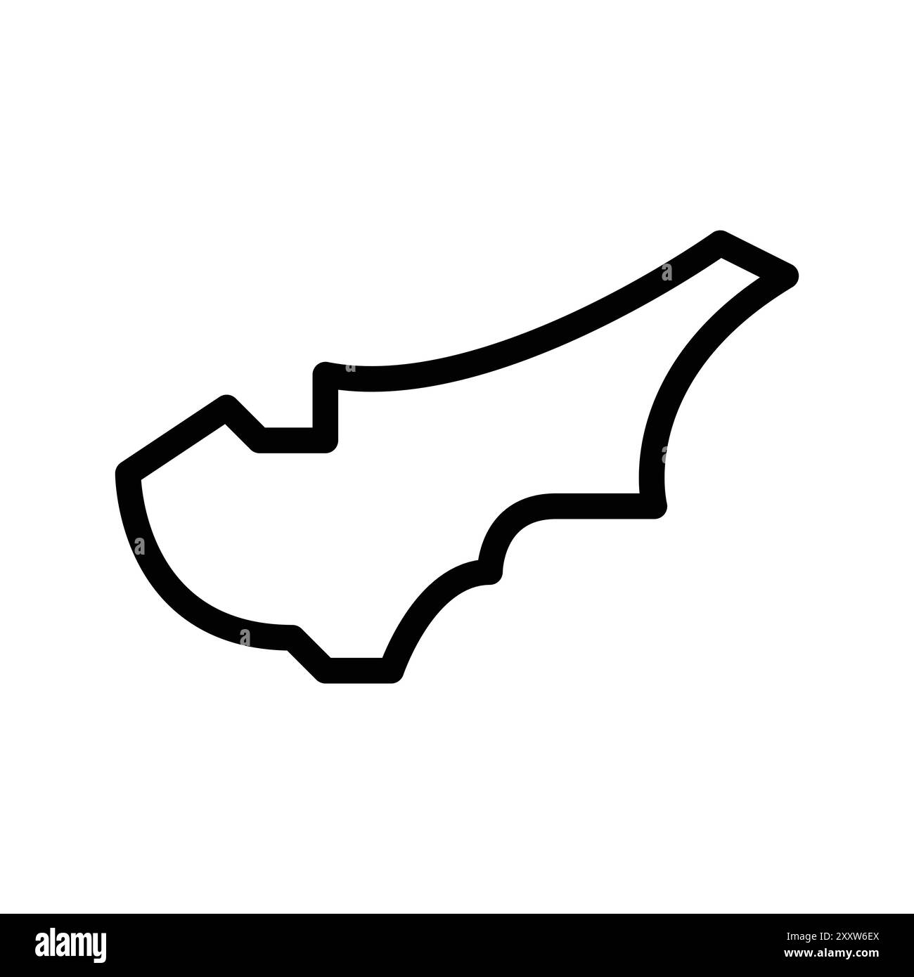 Icône de carte de Chypre ensemble plat dans le vecteur de contour de couleur noir et blanc Illustration de Vecteur
