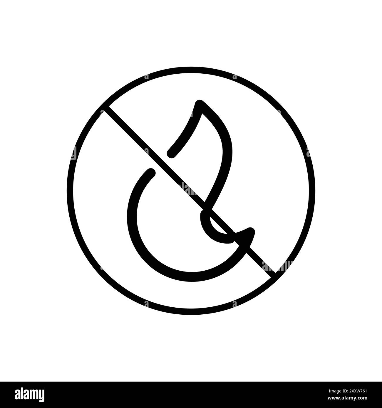 Aucune icône de feu Flat Set dans le vecteur de contour de couleur noir et blanc Illustration de Vecteur