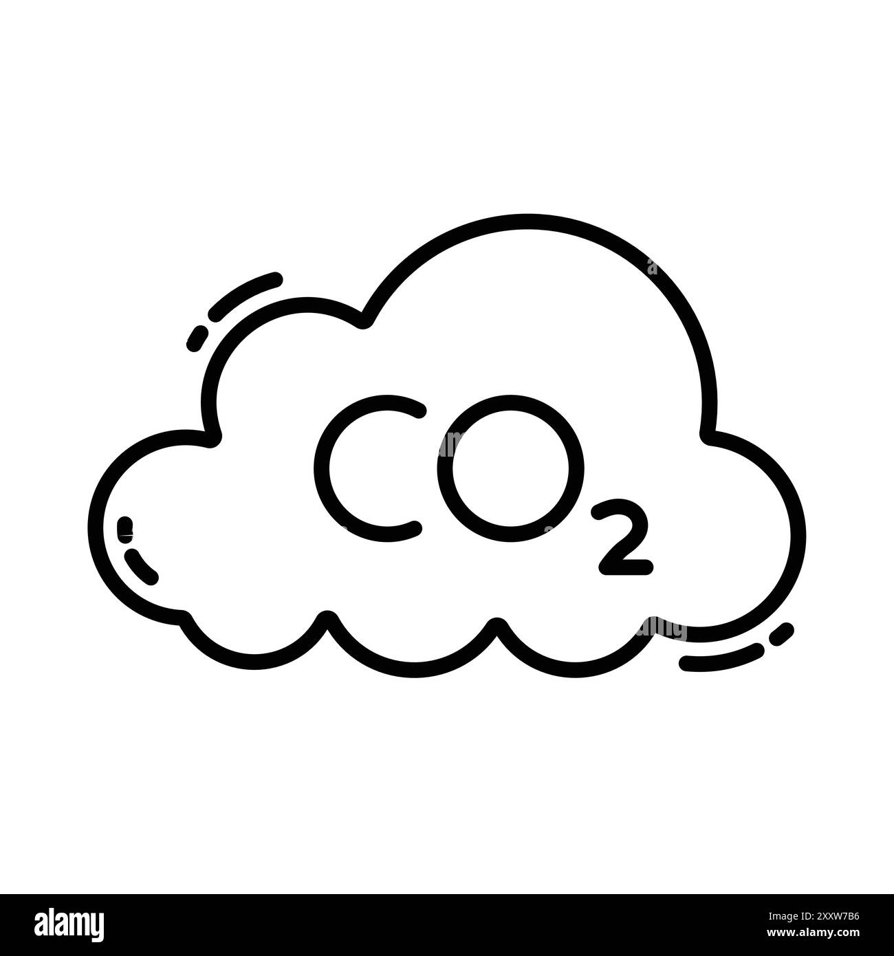 Icône de réduction de CO2 ensemble plat dans le vecteur de contour de couleur noir et blanc Illustration de Vecteur