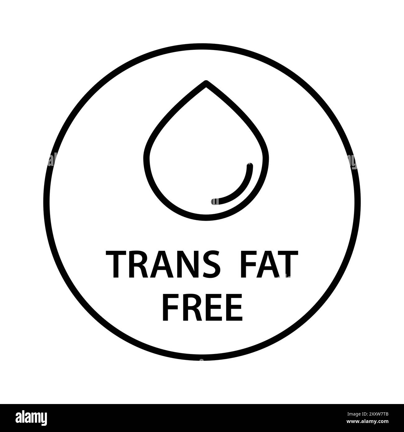 TRANS FAT Free Icon Flat Set dans le vecteur de contour de couleur noir et blanc Illustration de Vecteur