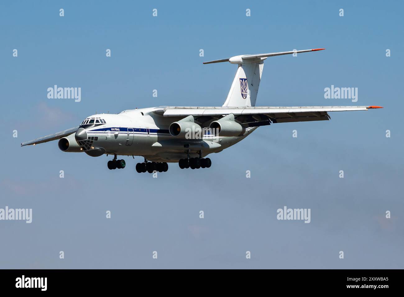 FAIRFORD / Royaume-uni - Juillet 12, 2018 : l'Armée de l'air ukrainienne Iliouchine Il-76MD 78820 plan de transport arrivée et d'établissement pour RIAT Royal International Banque D'Images
