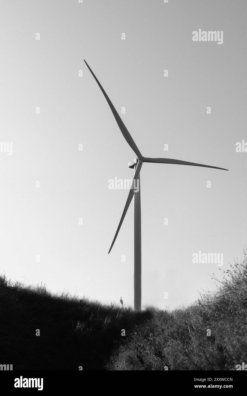 centrale éolienne, générateurs fidèles avec pales contre le ciel Banque D'Images