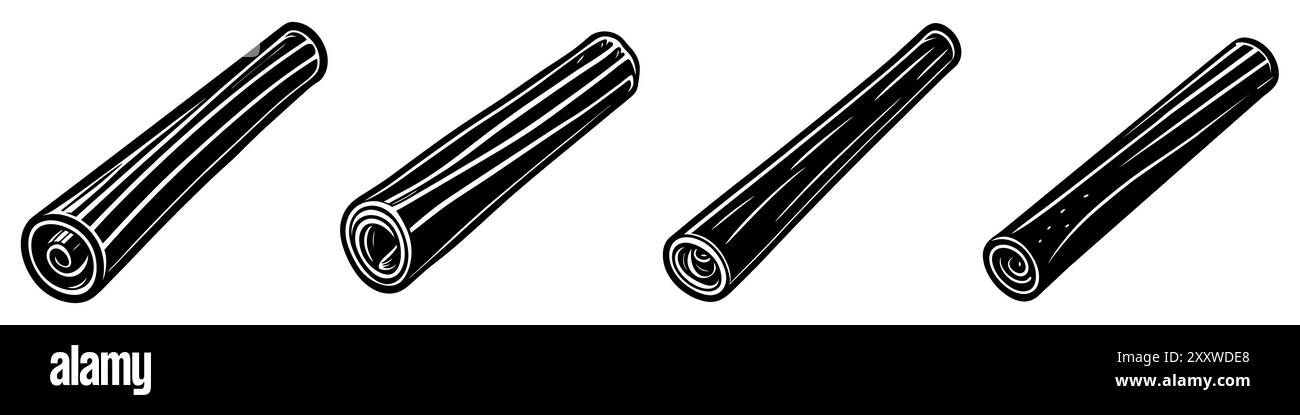 Ensemble de bâtonnets de cannelle. Bâtonnets de cannelle et anis étoilé, isolés sur fond blanc. Illustration vectorielle Illustration de Vecteur