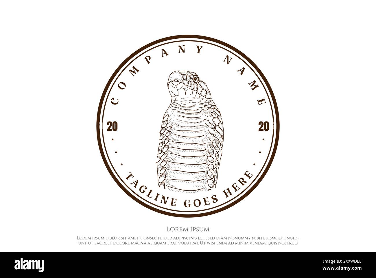 Retro Snake King Cobra Viper Black Mamba badge Label logo Design vecteur Illustration de Vecteur