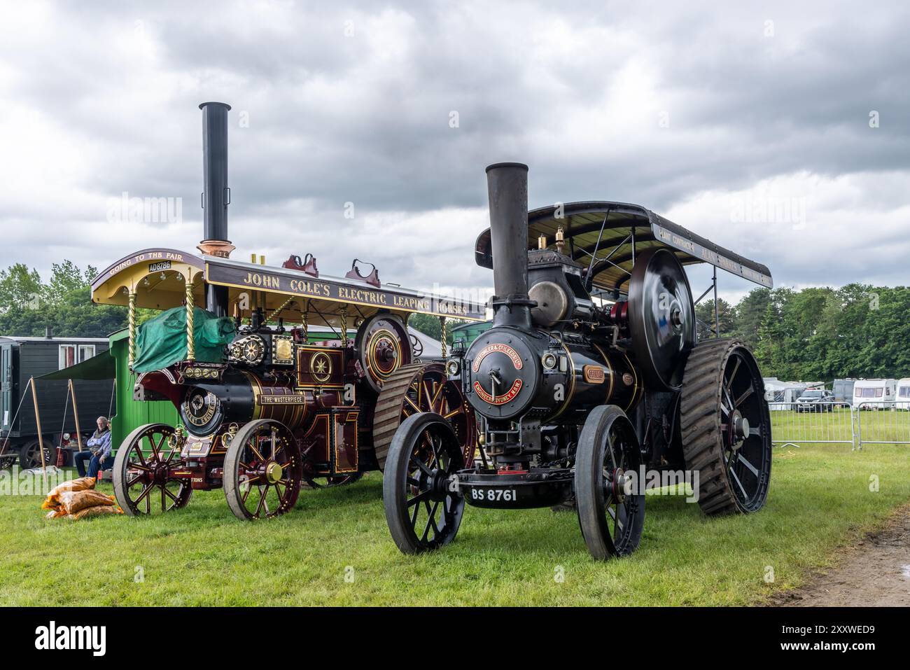 Moteurs de traction à vapeur vintage restaurés classiques au Royal Bath and West Show, Shepton Mallet, Somerset, Angleterre, Royaume-Uni Banque D'Images