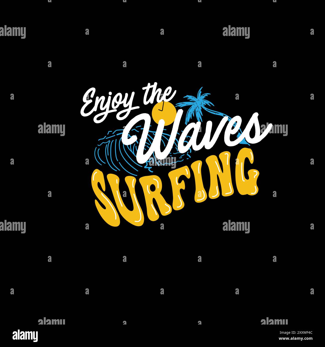 Profitez de la vague surf paradis typographie été plage t shirt design Illustration de Vecteur