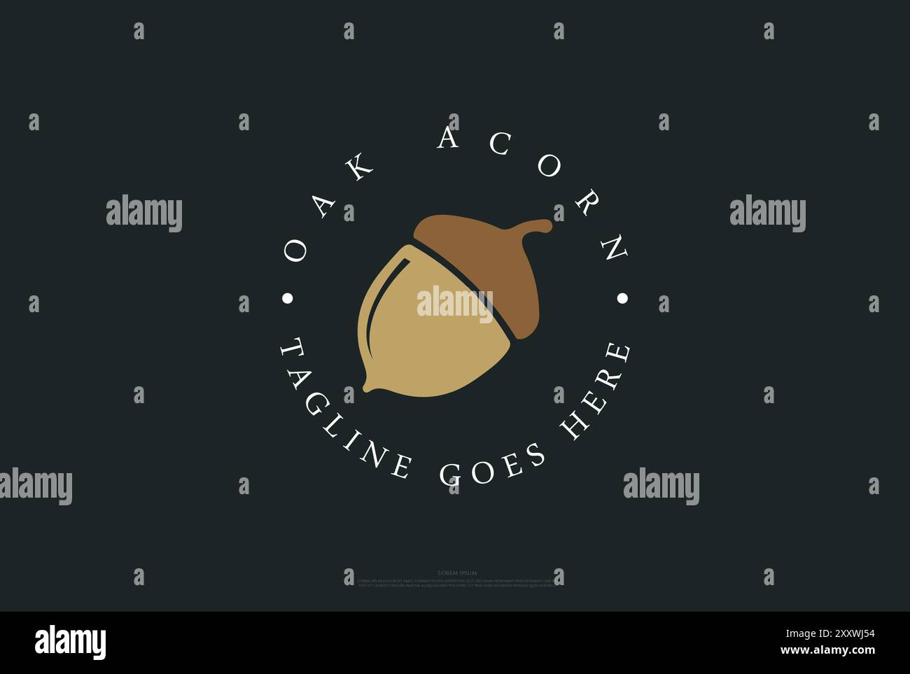 Simple minimaliste Oak Acorn Nut logo Design vecteur Illustration de Vecteur