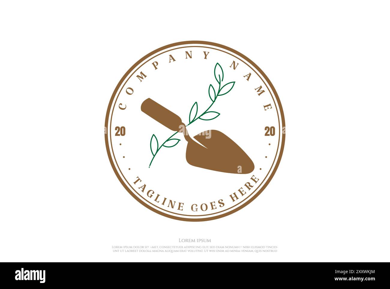 Vintage rétro pelle Spade Scoop Garden logo Design vecteur Illustration de Vecteur